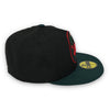New York Mets Basic 59FIFTY Black & Dark Green Hat Gray Bottom