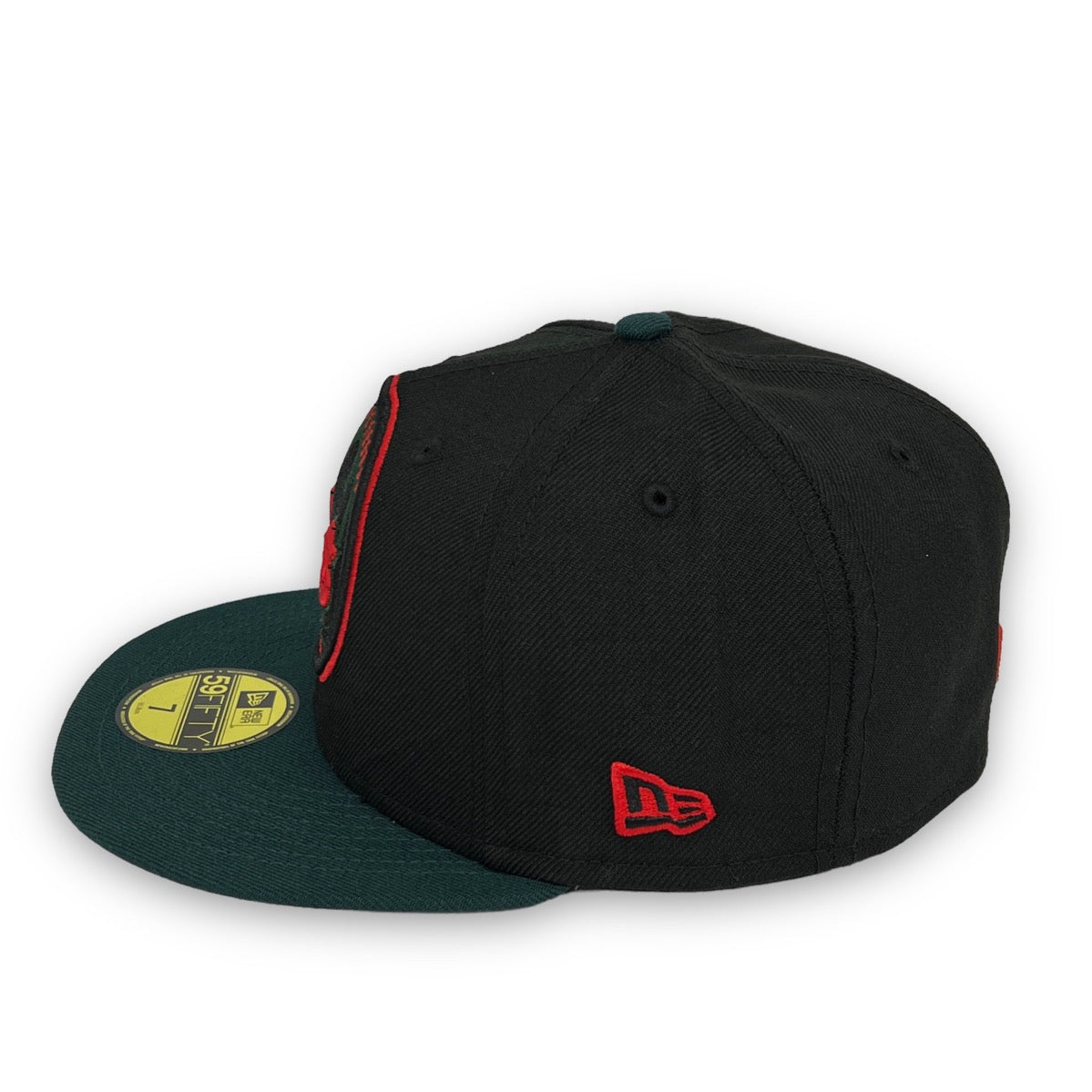 New York Mets Basic 59FIFTY Black & Dark Green Hat Gray Bottom