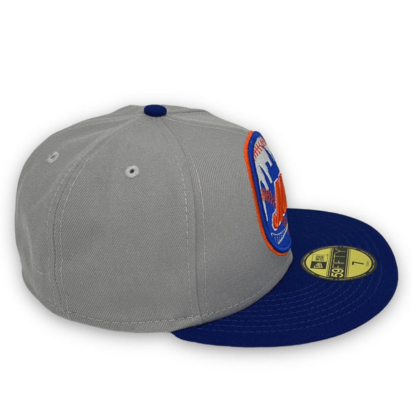New York Mets Basic 59FIFTY Grey & Royal Blue Hat Gray Bottom