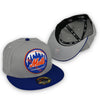 New York Mets Basic 59FIFTY Grey & Royal Blue Hat Gray Bottom