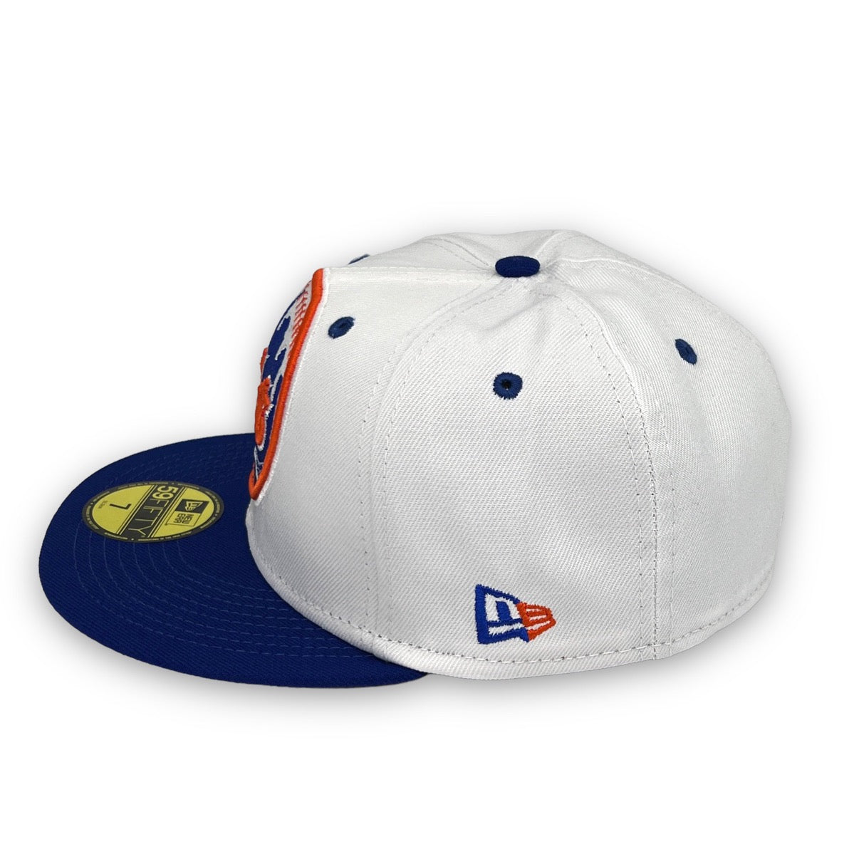 New York Mets Basic 59FIFTY White & Royal Blue Hat Gray Bottom