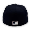 New York Yankees 99 WS 59FIFTY New Era Navy Fitted Hat Pink Bottom