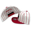 Ohio Buckeyes Retro Pinstripe NCAA Mitchell&Ness White & Red Snapback Hat