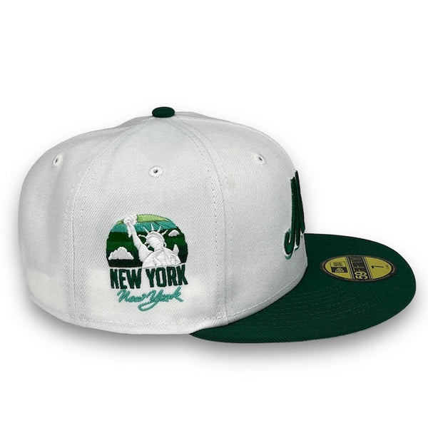 Opening Day Mets New Era 59FIFTY White & Emerald Green Hat Snow Gray Botton