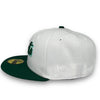 Opening Day Mets New Era 59FIFTY White & Emerald Green Hat Snow Gray Botton