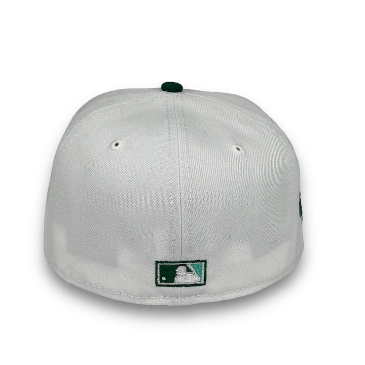 Opening Day Mets New Era 59FIFTY White & Emerald Green Hat Snow Gray Botton