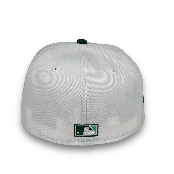 Opening Day Mets New Era 59FIFTY White & Emerald Green Hat Snow Gray Botton