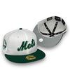 Opening Day Mets New Era 59FIFTY White & Emerald Green Hat Snow Gray Botton