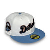 Tigers New Era 59FIFTY White & Radiant Blue Hat Green Botton