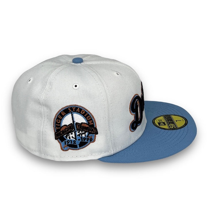 Tigers New Era 59FIFTY White & Radiant Blue Hat Green Botton