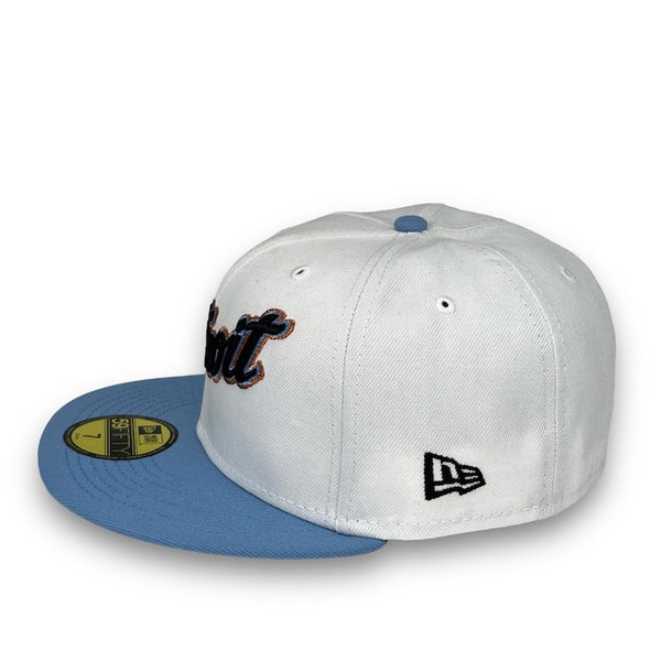 Tigers New Era 59FIFTY White & Radiant Blue Hat Green Botton
