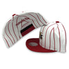 Philadelphia 76ers Retro Pinstripe NBA Mitchell&Ness White & Cardinal Snapback Hat