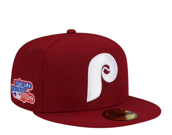 Philadelphia Phillies 80 WS New Era 59FIFTY Cardinal Fitted Hat
