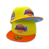 LA Lakers 60th Anni. New Era Yellow & Orange Fitted Hat Icy Bottom