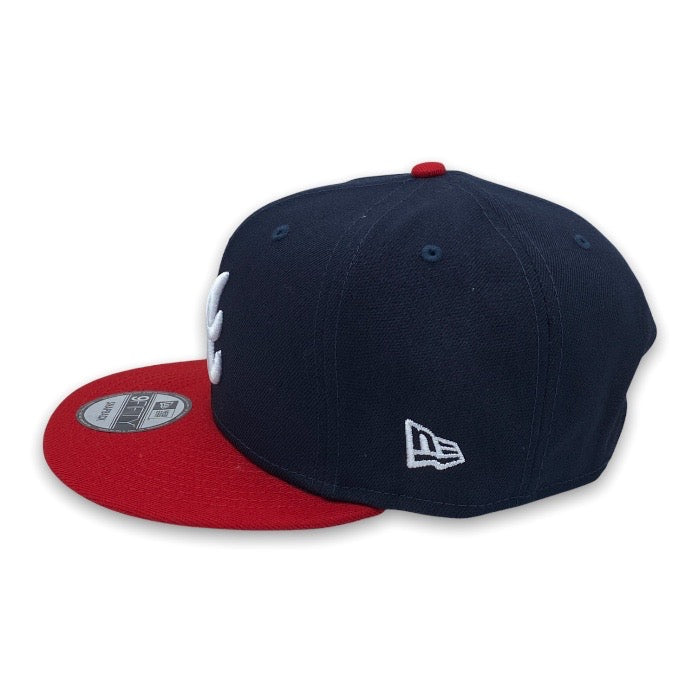 Atlanta Braves Basic 9FIFTY New Era Navy & Red Snapback Hat