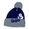 Dodgers Buttons Coll. New Era MLB Sport Navy & Gray Knit Hat