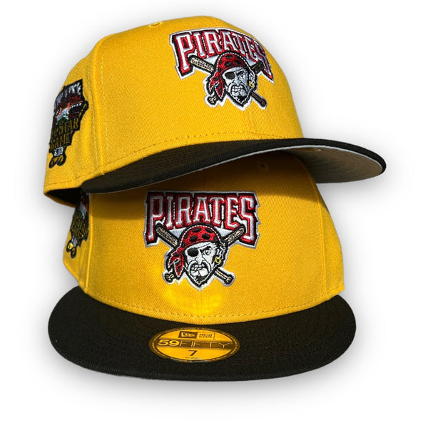 Pirates 59FIFTY New Era Yellow & Black Fitted Hat Grey Bottom