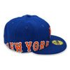 Side Split NY Mets New Era 59FIFTY Blue Hat Green Bottom