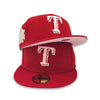 Silver Roses 3 Pack Texas Rangers New Era 59FIFTY Red Hat Pink Bottom