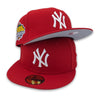 Yankees 99 WS 59FIFTY New Era Red Fitted Hat Grey Bottom