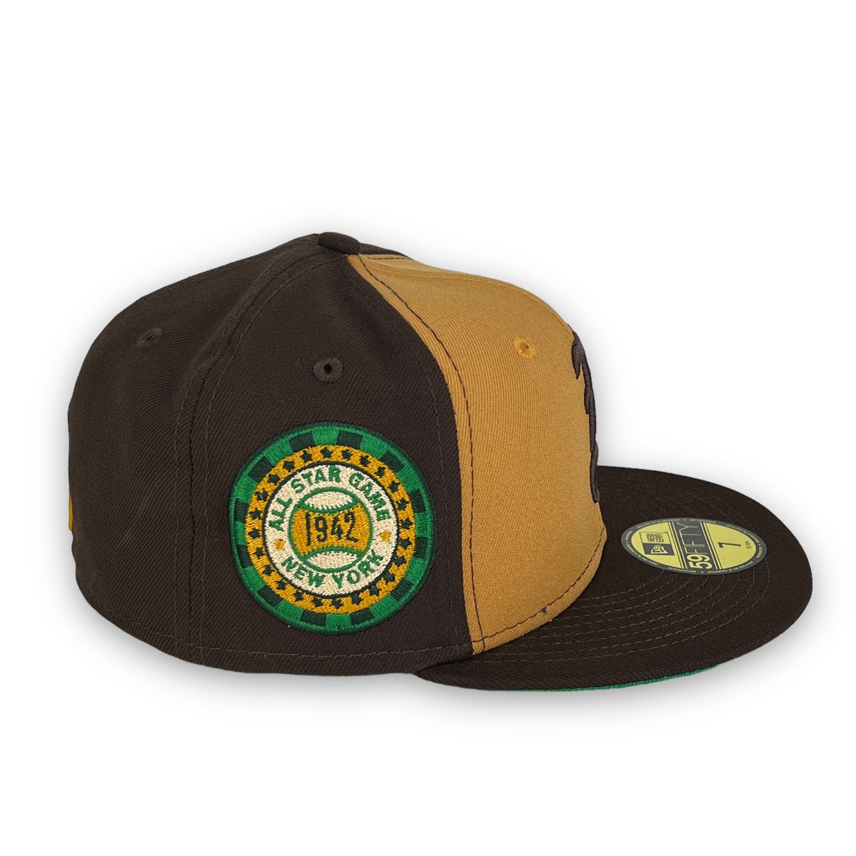 Street Rules Braves 59FIFTY New Era Brown & Tan Fitted Hat Green Bottom