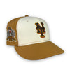 Street Rules Mets 59FIFTY New Era Tan & Off White Fitted Hat Rust Orange Bottom