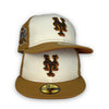Street Rules Mets 59FIFTY New Era Tan & Off White Fitted Hat Rust Orange Bottom