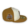 Street Rules Mets 59FIFTY New Era Tan & Off White Fitted Hat Rust Orange Bottom