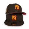 Street Rules Yankees 59FIFTY New Era Brown Fitted Hat Red Bottom