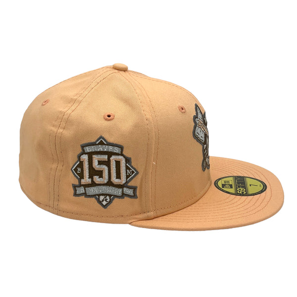 Summer Pack Braves New Era 59FIFTY Peach Hat Gray Bottom