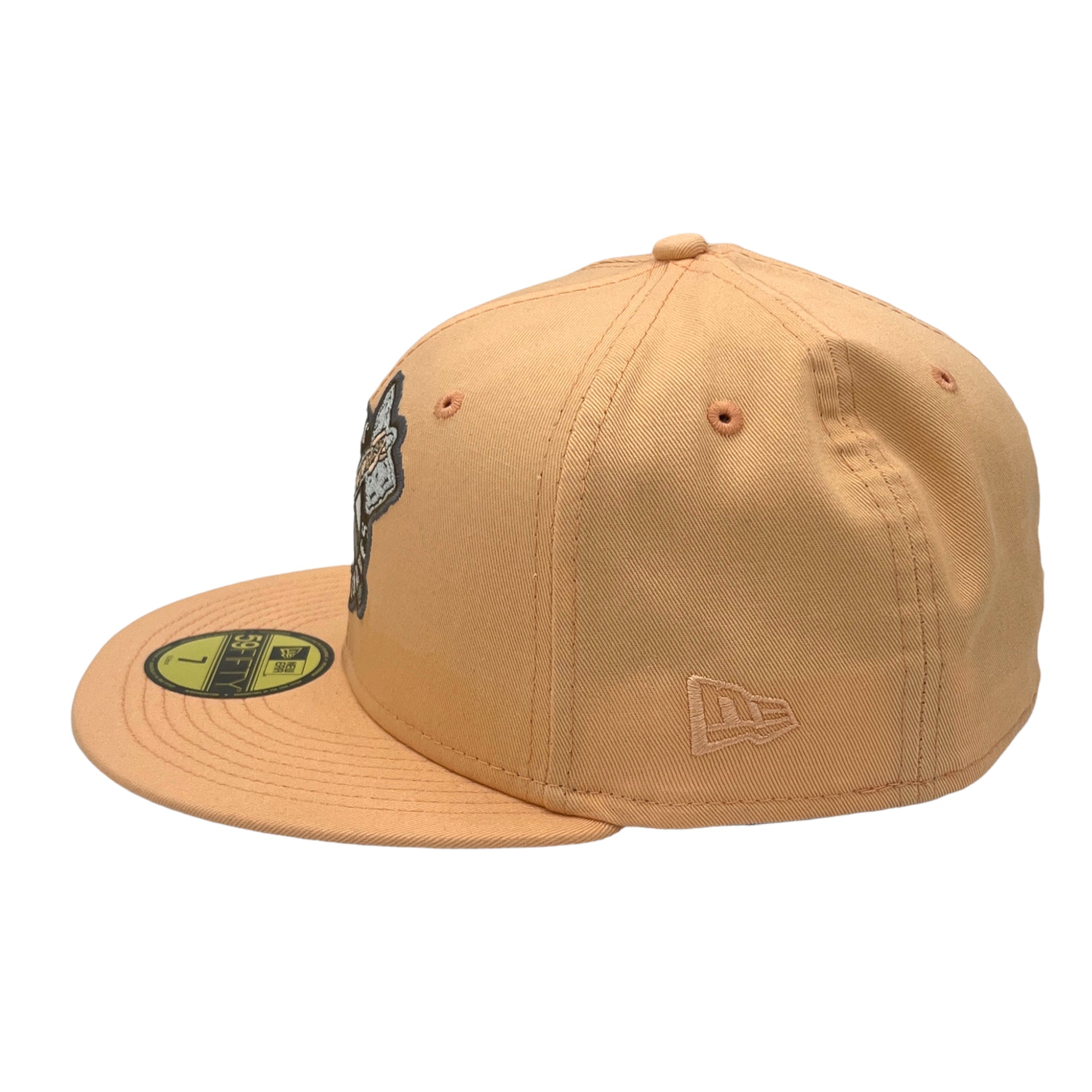Summer Pack Braves New Era 59FIFTY Peach Hat Gray Bottom