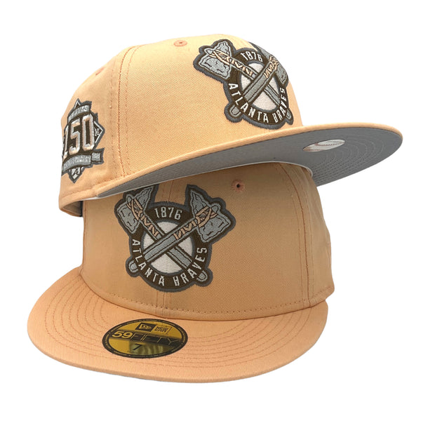 Summer Pack Braves New Era 59FIFTY Peach Hat Gray Bottom