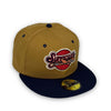 Syracuse SkyChiefs New Era 59FIFTY New Era Wheat & Light Navy Fitted Hat Grey Bottom
