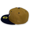 Syracuse SkyChiefs New Era 59FIFTY New Era Wheat & Light Navy Fitted Hat Grey Bottom