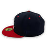 Texas Rangers 50th Anni. New Era 59FIFTY Navy & Red Hat Gray Bottom