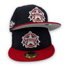 Texas Rangers 50th Anni. New Era 59FIFTY Navy & Red Hat Gray Bottom