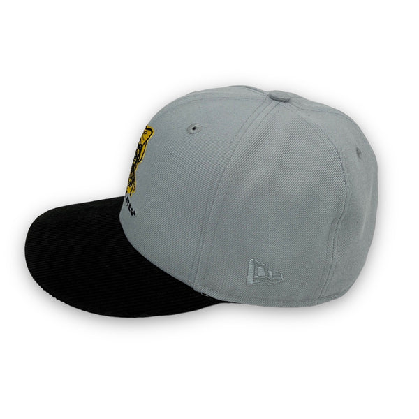 The C Pack 2.0 Pirates New Era 59FIFTY H Grey & Black Corduroy Hat Grey Bottom