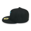 The Tribute Marlins 25th Anni. 59FIFTY New Era Off White & Black Fitted Hat Sky blue Bottom