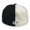 The Tribute Marlins 25th Anni. 59FIFTY New Era Off White & Black Fitted Hat Sky blue Bottom
