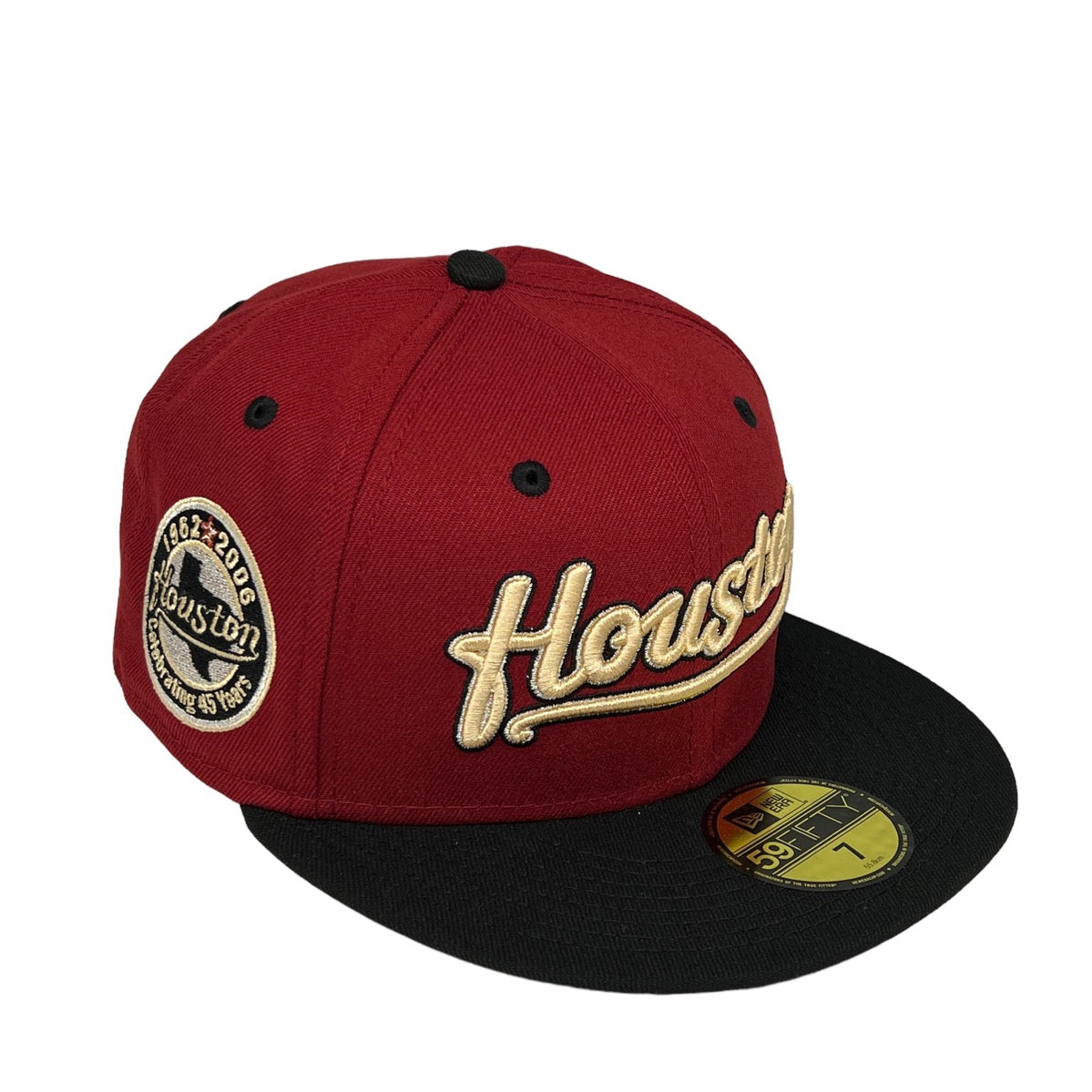 Astros 45 Years 59FIFTY New Era H Red & Black Fitted Hat Grey Bottom