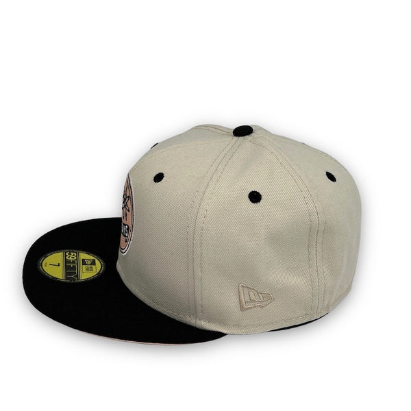Tri-City Atoms New Era 59FIFTY New Era Stone & Black Fitted Hat Blush Bottom