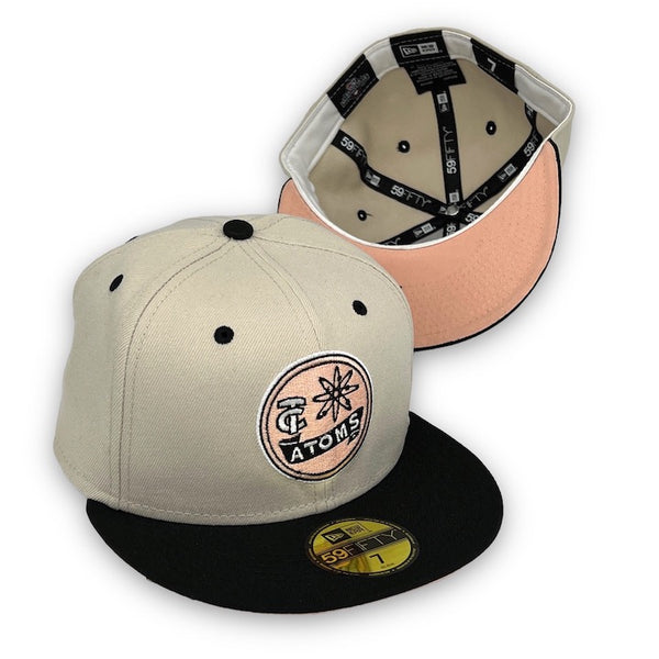 Tri-City Atoms New Era 59FIFTY New Era Stone & Black Fitted Hat Blush Bottom