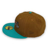 Tucson Sidewinders New Era 59FIFTY New Era Brown & Teal Fitted Hat Grey Bottom