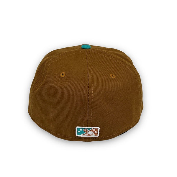 Tucson Sidewinders New Era 59FIFTY New Era Brown & Teal Fitted Hat Grey Bottom