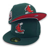 Watermelon Coll. Cardinals 67 WS 59FIFTY New Era Fitted Dark Green Hat Red Bottom
