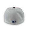 White Dome Braves 150th Anni. 59FIFTY New Era White & Blue Fitted Hat Grey Bottom