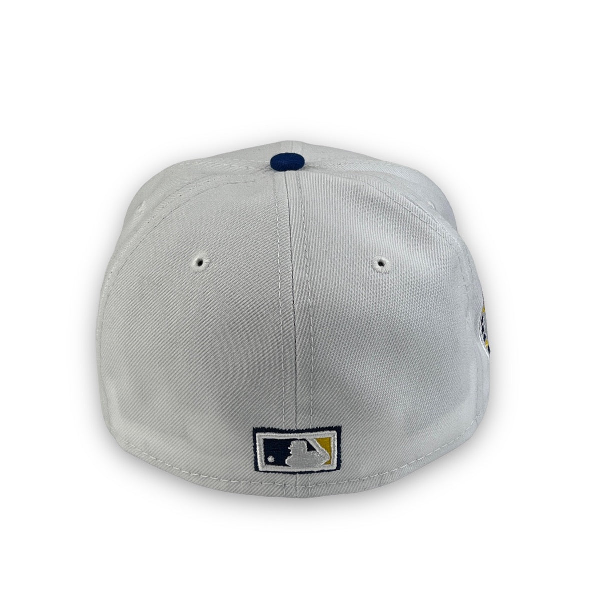 White Dome Braves 72 59FIFTY New Era White & Blue Fitted Hat Grey Bottom