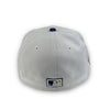 White Dome Braves 72 59FIFTY New Era White & Blue Fitted Hat Grey Bottom