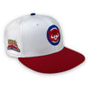 White Dome Cubs 59FIFTY New Era White & Red Fitted Hat Grey Bottom