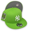 Yankees 00 SS 9FIFTY New Era Lime Snapback Hat Grey Bottom